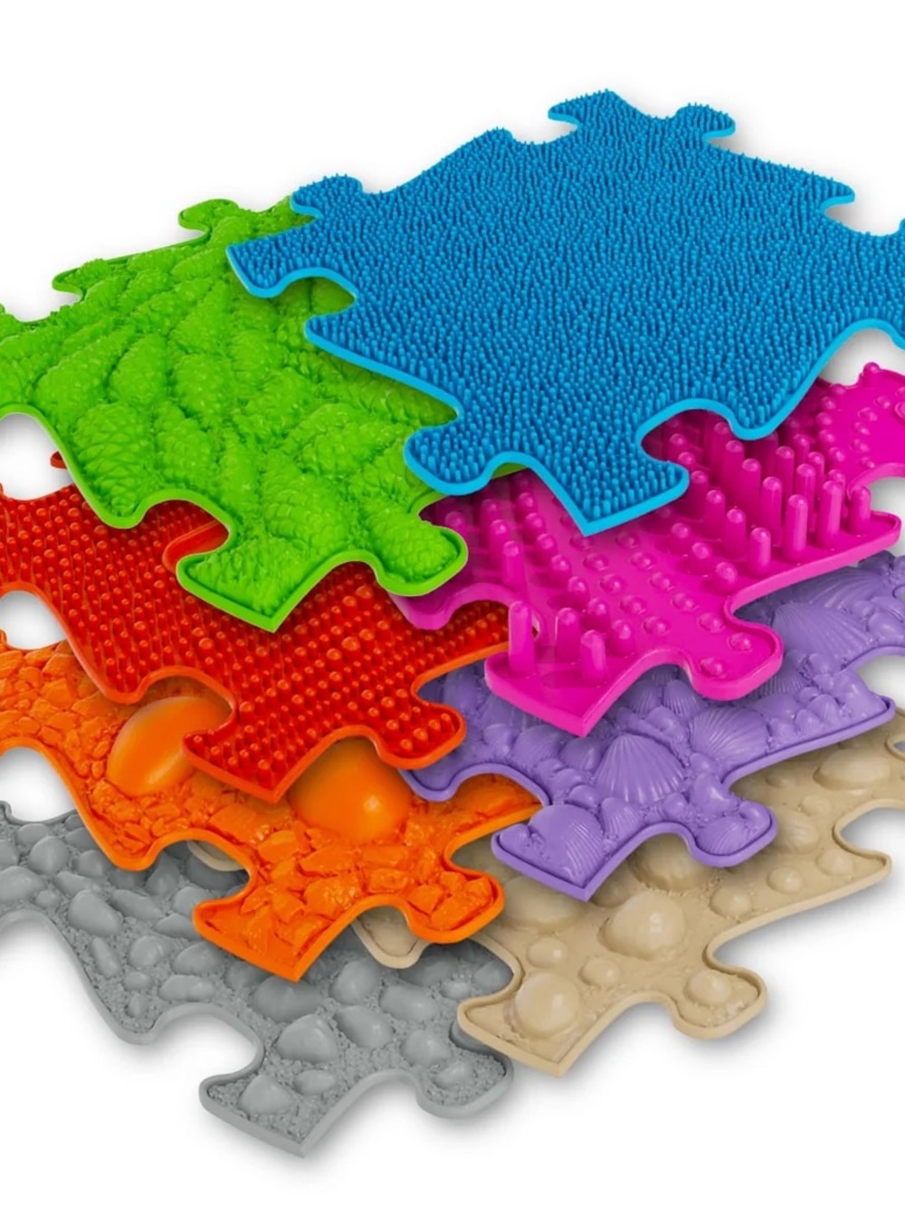 MUFFIK Medium 1 Sensory Playmat Set – 8 Pc Orthopedic Tactile Floor Tiles